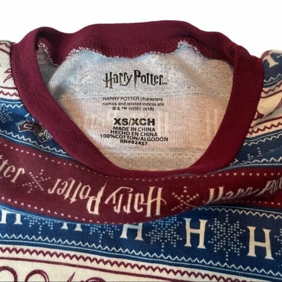 Harry Potter Themed  Youth 2pc Cotton Pajama Set XS Hogworts Magic Wizard - Picture 2 of 14